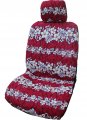 Winnie Fashion Side Airbag Compatible Hawaiian Red Hibiscus Wave Separate Headrest Car Seat Covers Set Of 2 