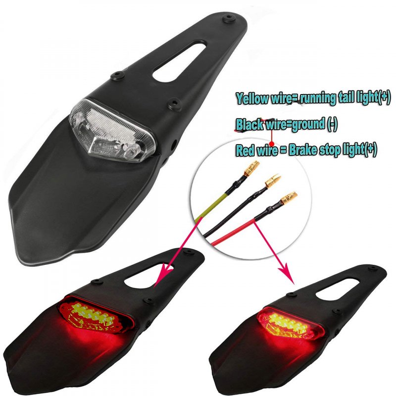 Universal Rear Fender Mount Led Brake Tail Light Lamp For Honda Yamaha Xt660r Xt660x Xt250 Yz250f Yz450f Custom Off-road