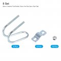 Uxcell Cross-connector Vertical Pipe Clip 8pcs Fit 1 25mm To 1-5 8 42mm Crossover Buckle Steel Cross Clamp For Greenhouse