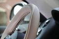 14 25 -15 Steering Wheel Wrap Cover Pvc Leather Stitch On With Needle Thread Beige Color 47015 