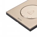 Uxcell Doorbell Push Button Switch Wall Mounted Reset Square Gold Tone Ac 250v 16a Acrylic Panel 86mmx86mm