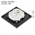 Uxcell Doorbell Push Button Switch Wall Mounted Reset Square Gold Tone Ac 250v 16a Acrylic Panel 86mmx86mm