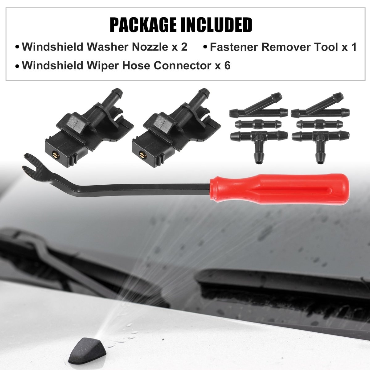 9pcs Front Windshield Wiper Washer Nozzle Spray Jet Kit 85381-12300 For Toyota Corolla Altis E140 2007-2013 Camry Xv40