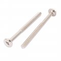 Uxcell M6x80mm Male Thread Phillips Flat Head Bolt Screw Suitable For Double Bed Furniture Tv Rack Wall Hanging 6pcs