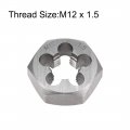 Uxcell Hex Rethreading Die M12 X 1 5 Pitch Carbon Steel Metric Hexagon Taper Pipe Accuracy Grade 6g
