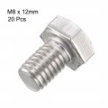 Uxcell M8x12mm Hex Bolts 304 Stainless Steel Hexagon Screw Bolt 20pcs