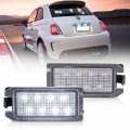 Nslumo Led License Plate Light Assembly For Fiat 500 2013-2019 Oem Replacement 6000k Xenon White 8-smd Error Free Tag