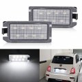 Nslumo Led License Plate Light Assembly For Fiat 500 2013-2019 Oem Replacement 6000k Xenon White 8-smd Error Free Tag