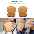 Usb Hand Warmer Heated Gloves Cute Half Wearable 5v Powered Toast Fingerless