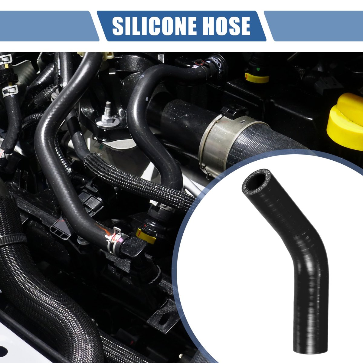 1 Pcs 19-22mm 0 75 -0 87 Id 90mm 3 54 Length 45 Degrees Black Car Silicone Hose Coolant Universapcs 19-22mm 0 75 -0 87 Id 90mm