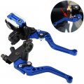Usonline911 Universal 7 8 Motorcycle Cnc Brake Clutch Master Cylinder Lever Set Reservoir Blue