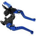 Usonline911 Universal 7 8 Motorcycle Cnc Brake Clutch Master Cylinder Lever Set Reservoir Blue