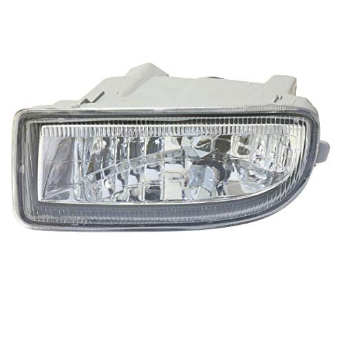 Front Driving Fog Light Lamp Assembly With Bulb For 1998 To 2005 Toyota Land Cruiser Driver Side Clear Lens Chrome Housing Dot