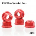 Autobahn88 Motorcycle Sprocket Nut Dress-up Kit Compatible With Honda Cb500f 2013-2020 Red Set Of 5