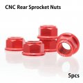 Autobahn88 Motorcycle Sprocket Nut Dress-up Kit Compatible With Honda Cb500f 2013-2020 Red Set Of 5