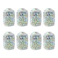 8x Crystal Tire Caps Bling Rhinestones Valve Stem Universal Standard Size For Car Bike Motorcycle Bicycle Ab Color 