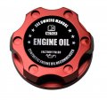 Vms Racing Red Oil Cap With Black Engine Notice Emblem In Cnc Machined Billet Aluminum Compatible Chevy Chevrolet Camaro Ss