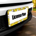 Delerain Cartoon Ducks License Plate Frame Car Tag Cover Stainless Steel Metal Aluminum For Us Standard 2 Round Holes Set Of