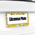 Delerain Cartoon Ducks License Plate Frame Car Tag Cover Stainless Steel Metal Aluminum For Us Standard 2 Round Holes Set Of
