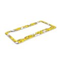 Delerain Cartoon Ducks License Plate Frame Car Tag Cover Stainless Steel Metal Aluminum For Us Standard 2 Round Holes Set Of