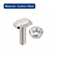 Uxcell M6x20mm T Slot Drop-in Bolt And M6 Hexagon Flange Nut Set 10 Sets Hammer Head-bolt T Shape Stud Sliding Screw For 30