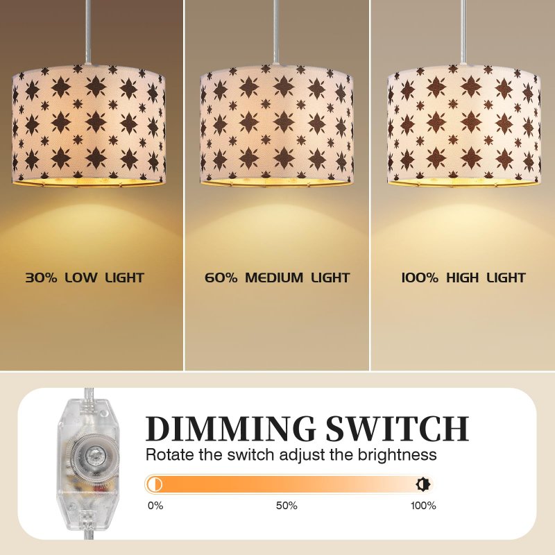 Axnau Plug In Pendant Light Hanging With Cord Dimmable Switch Lamp 15 Ft Fixture For Bedroom Living Room Kitchen Island Bulb