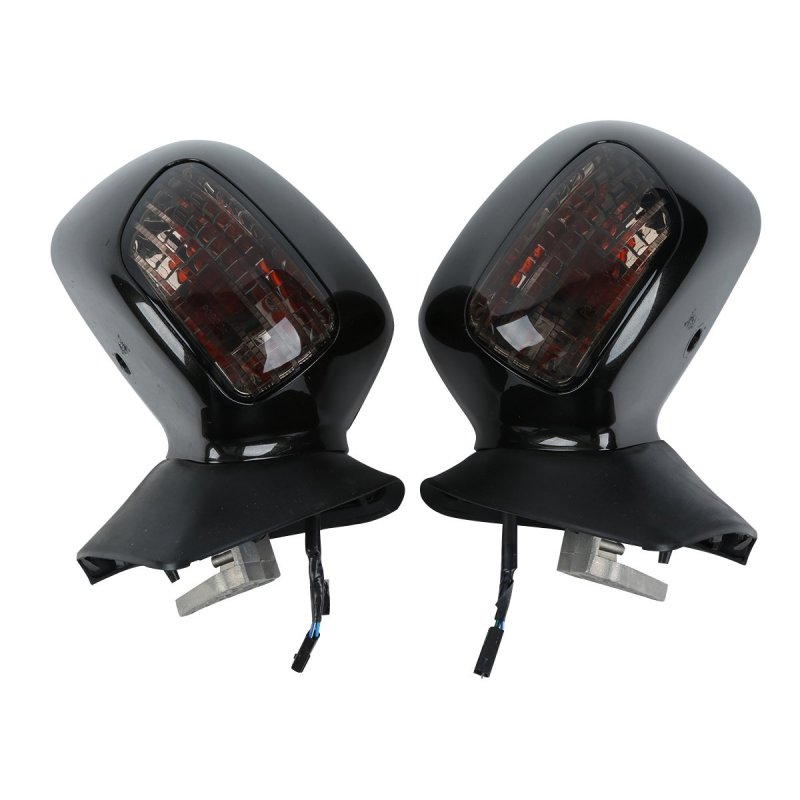 Green-l Motorcycle Black Rear View Mirrors With Turn Signal Lights Fit For Honda Goldwing Gl1800 2001-2017