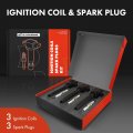 A-premium Set Of 3 Ignition Coil Pack And Iridium Spark Plugs Compatible With Mitsubishi Mirage 2014-2015 L3 1 2l Replace