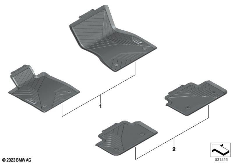 All Weather Floor Mats For 5 Series G60 2024 And Newer Rear Black Part Number 51475a87ff0