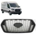 Front Bumper Grille Upper Matte Black Honeycomb Style Replacement For Transit T150 T250 T350 2020-2022 