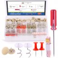 Car Roof Headliner Repair Kit 152 Piece Beige Rivets And Buttons With Red Push Pins Screwdriver For Most Vehicle Brands 