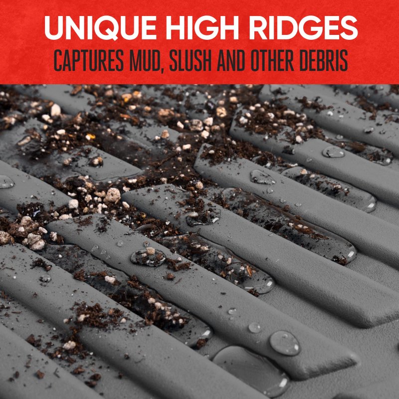 Motor Trend Pro920 Premium Flextough Deep Dish Complementary Rear Rubber Floor Mats Liners All-weather Protection Universal