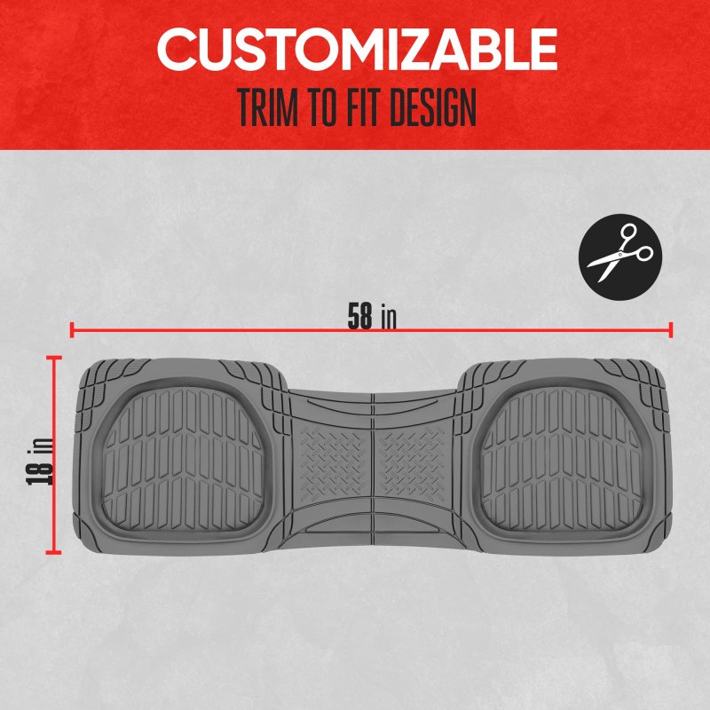 Motor Trend Pro920 Premium Flextough Deep Dish Complementary Rear Rubber Floor Mats Liners All-weather Protection Universal