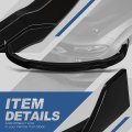 Auto Dynasty 4pcs V2 Style Front Bumper Lip Spoiler Splitter Body Kit Compatible With Dodge Charger Srt 15-20 Glossy Black