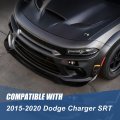 Auto Dynasty 4pcs V2 Style Front Bumper Lip Spoiler Splitter Body Kit Compatible With Dodge Charger Srt 15-20 Glossy Black