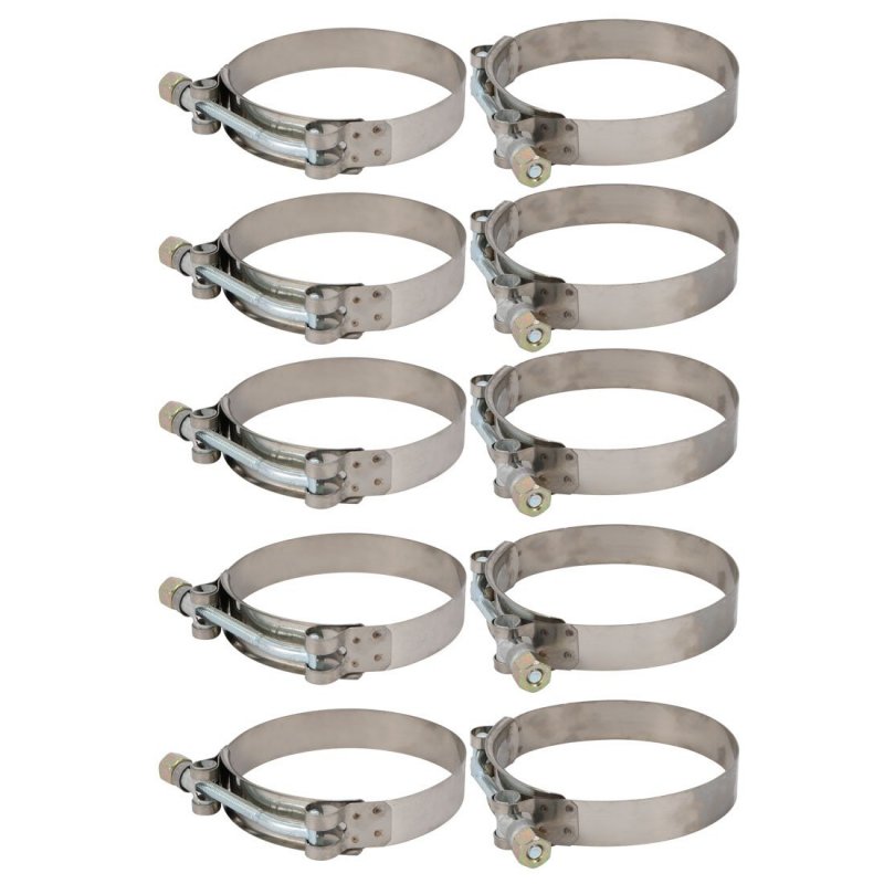 10 Pcs 88mm-96mm Stainless Steel T-bolt Hose Clamp For Fuel Pump Filter Plumbing