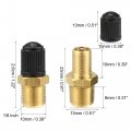 Uxcell Universal 1 8 Inch Npt Tank Valve Air Compressor Fill With 6pcs Anti-corrosion Brass And Adhesive Tape Gold Tone Set
