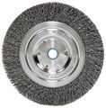 Weiler 02325 6 Wolverine Medium Face Bench Grinder Wheel 014 Crimped Steel Wire Fill 5 8 -1 2 Arbor Hole 