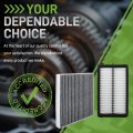Cabin And Engine Air Filter Kit For Hyundai Santa Fe Tucson 2021 2022 2023 2024 Replacement Part Numbers 28113-l1000