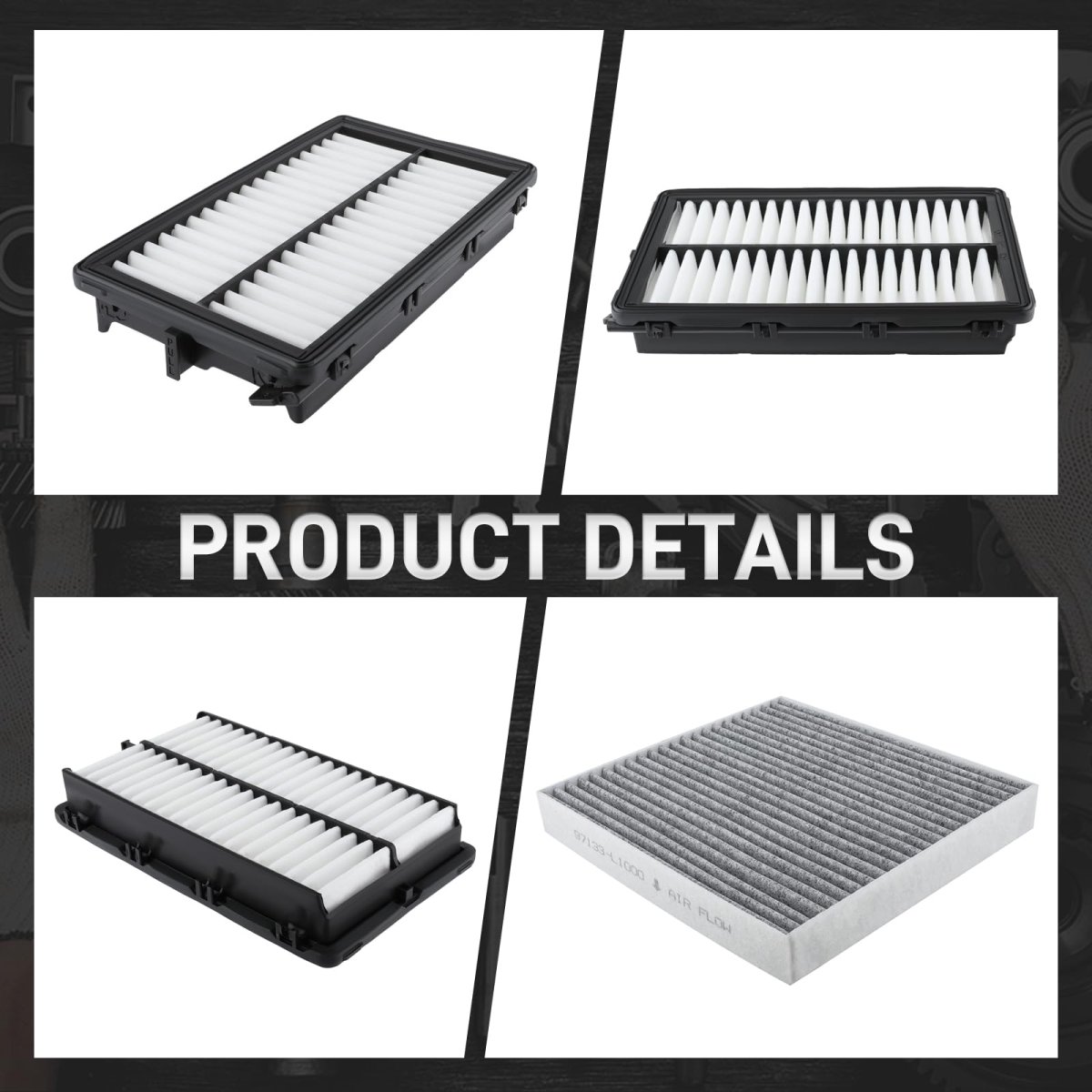 Cabin And Engine Air Filter Kit For Hyundai Santa Fe Tucson 2021 2022 2023 2024 Replacement Part Numbers 28113-l1000