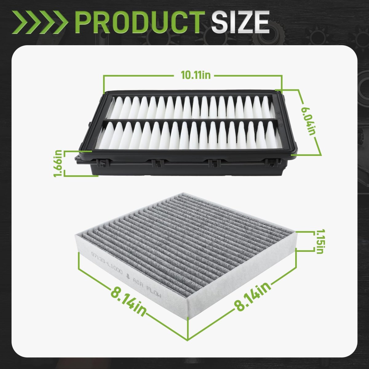 Cabin And Engine Air Filter Kit For Hyundai Santa Fe Tucson 2021 2022 2023 2024 Replacement Part Numbers 28113-l1000