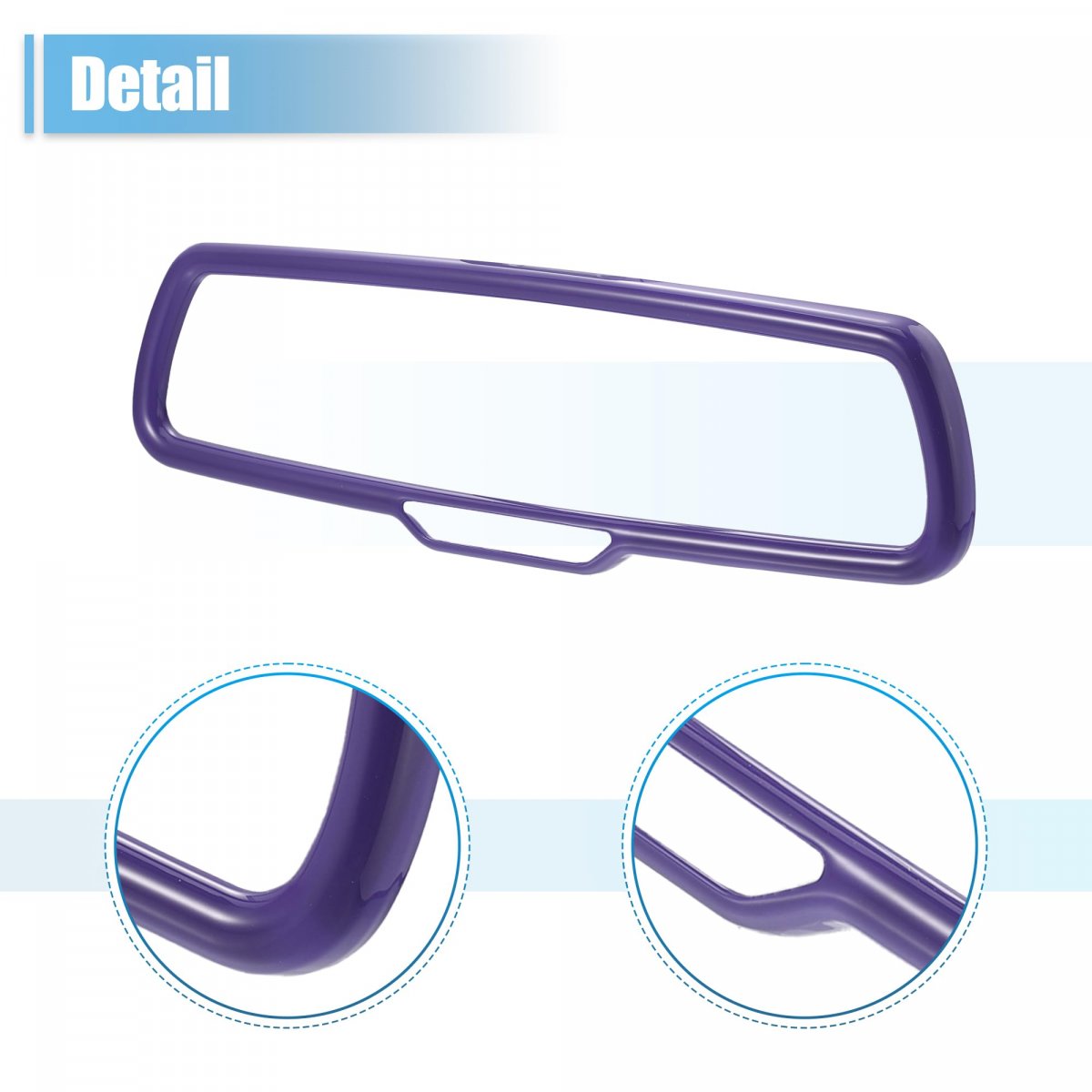 Car Interior Rearview Mirror Cover Trims Decoration Accessory Abs Purple For Dodge Challenger Charger Ram