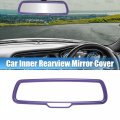 Car Interior Rearview Mirror Cover Trims Decoration Accessory Abs Purple For Dodge Challenger Charger Ram
