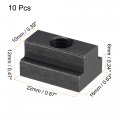 Uxcell M8 Thread T Slot Nuts Alloy Steel Black Oxide Finish Grade 8 Tapped Through T-nuts Furniture 10pcs