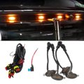 4pcs Universal Led Front Grill Lights Grids Amber Lighting Car Accessories Harness Cable