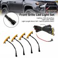Topteng 4pcs Plastic Car Grille Led Lights Light Fuse Set Wire Harness Fit For Toyota 4runner 2014-2023 Trd Pro