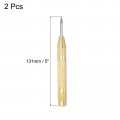 Uxcell Automatic Center Punch 5-inch Spring-loaded Hole Puncher Marker Hand Tool Adjustable Yellow For Wood Metal Plastic 2pcs