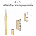 Uxcell Automatic Center Punch 5-inch Spring-loaded Hole Puncher Marker Hand Tool Adjustable Yellow For Wood Metal Plastic 2pcs