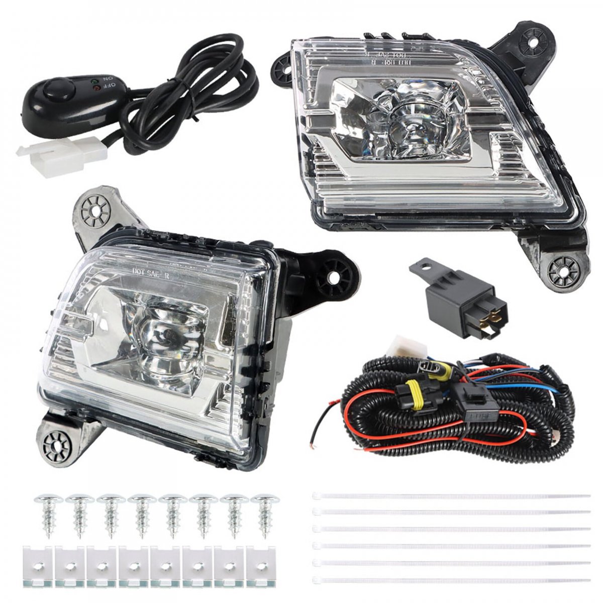 Fog Lights Assembly Replacement For 2019-2021 Chevy Silverado 1500 2020-2021 2500hd 3500hd With Bulbs Harness Switch Kit
