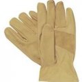 Premium Grain Cowhide Leather Work Gloves Large Reinforced Palm Cotton Lining Keystone Thumb Double Stitched Elastic Wrist 1 